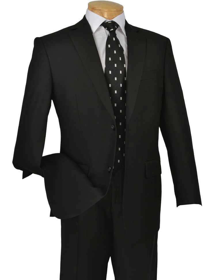 (44L) Regular Fit Suit 2 Button 2 Piece In Black 3 (44L) Regular Fit Suit 2 Button 2 Piece In Black