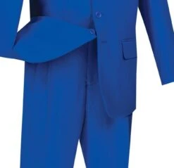 Mont Blanc Collection - Regular Fit Suit 3 Button 2 Piece In Royal Blue -Sapphire Dress Shop 3PP ROYAL3