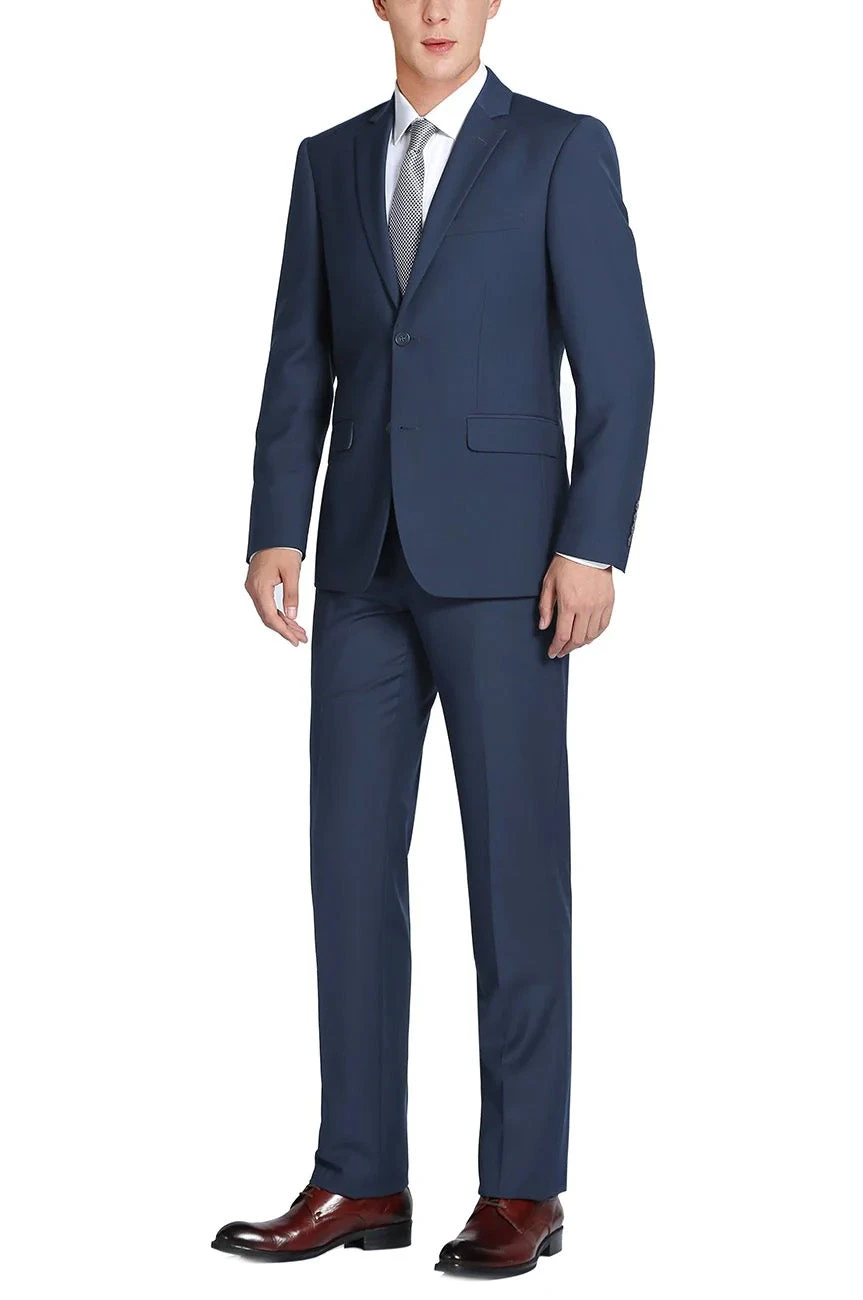 Vanderbilt Collection - Classic 2 Piece Suit 2 Buttons Regular Fit In Navy 3 Vanderbilt Collection - Classic 2 Piece Suit 2 Buttons Regular Fit In Navy