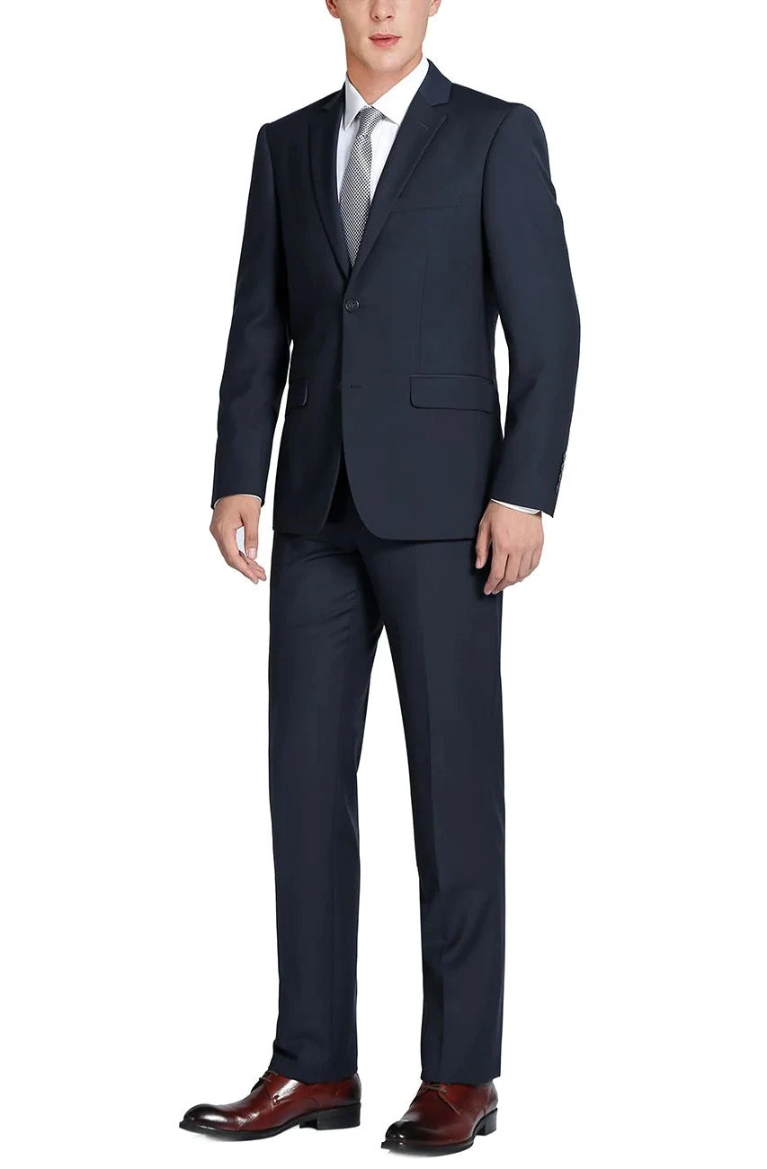 Vanderbilt Collection - Classic 2 Piece Suit 2 Buttons Regular Fit In Dark Navy 3 Vanderbilt Collection - Classic 2 Piece Suit 2 Buttons Regular Fit In Dark Navy