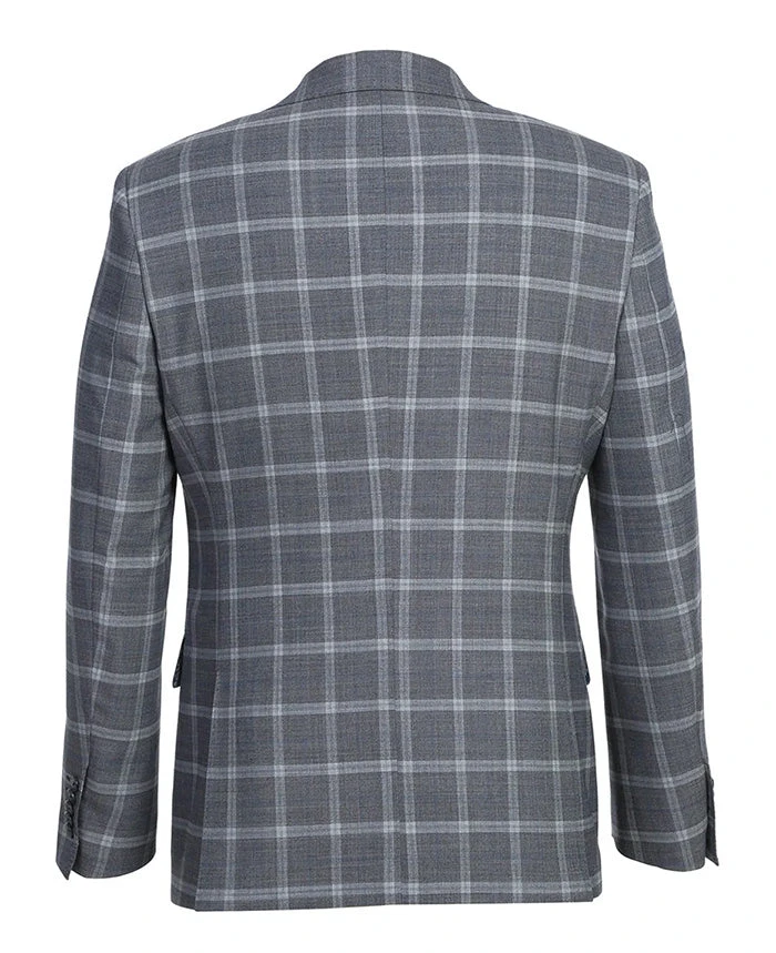 English Laundry 2-Piece Gray Plaid Wool Blend Slim Fit Suit 5 English Laundry 2-Piece Gray Plaid Wool Blend Slim Fit Suit - Image 3