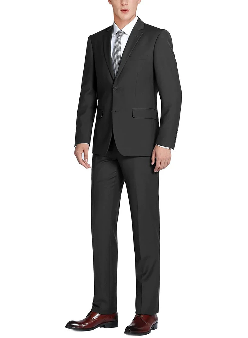 Vanderbilt Collection - Classic 2 Piece Suit 2 Buttons Regular Fit In Black 3 Vanderbilt Collection - Classic 2 Piece Suit 2 Buttons Regular Fit In Black
