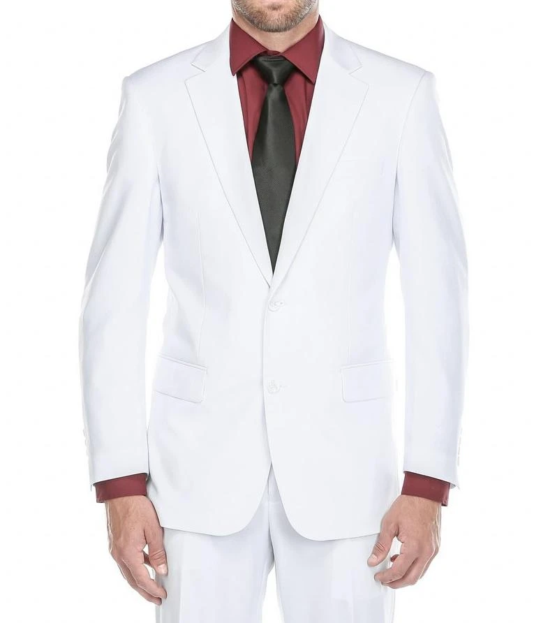 Vanderbilt Collection - Classic 2 Piece Suit 2 Buttons Regular Fit In White 3 Vanderbilt Collection - Classic 2 Piece Suit 2 Buttons Regular Fit In White