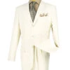 Mont Blanc Collection - Regular Fit Suit 3 Button 2 Piece In Ivory