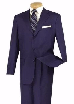 Mont Blanc Collection - Regular Fit Suit 3 Button 2 Piece In Navy