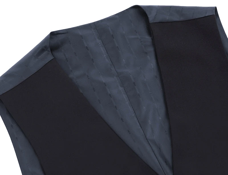 Vanderbilt Collection- Classic Dress Vest 5 Buttons Regular Fit In Dark Navy 5 Vanderbilt Collection- Classic Dress Vest 5 Buttons Regular Fit In Dark Navy - Image 3