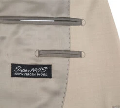 Bevagna Collection - Beige 100% Virgin Wool Regular Fit Pick Stitched 2 Piece Suit -Sapphire Dress Shop 4 s