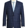 Wool And Silk Regular Fit Blazer Windowpane Pattern In Navy 1 Wool And Silk Regular Fit Blazer Windowpane Pattern In Navy -Sapphire Dress Shop 4Z8A0576