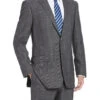 Trevi Collection - 2 Piece Suit 2 Buttons Glen Plaid Regular Fit In Gray 1 Trevi Collection - 2 Piece Suit 2 Buttons Glen Plaid Regular Fit In Gray -Sapphire Dress Shop 4Z8A0854