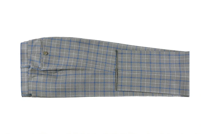 100% Wool Regular Fit 2 Piece Windowpane Dress Suit In Gray 8 100% Wool Regular Fit 2 Piece Windowpane Dress Suit In Gray - Image 6