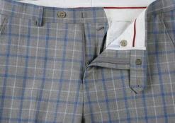 100% Wool Regular Fit 2 Piece Windowpane Dress Suit In Gray 15 100% Wool Regular Fit 2 Piece Windowpane Dress Suit In Gray -Sapphire Dress Shop 4Z8A7588