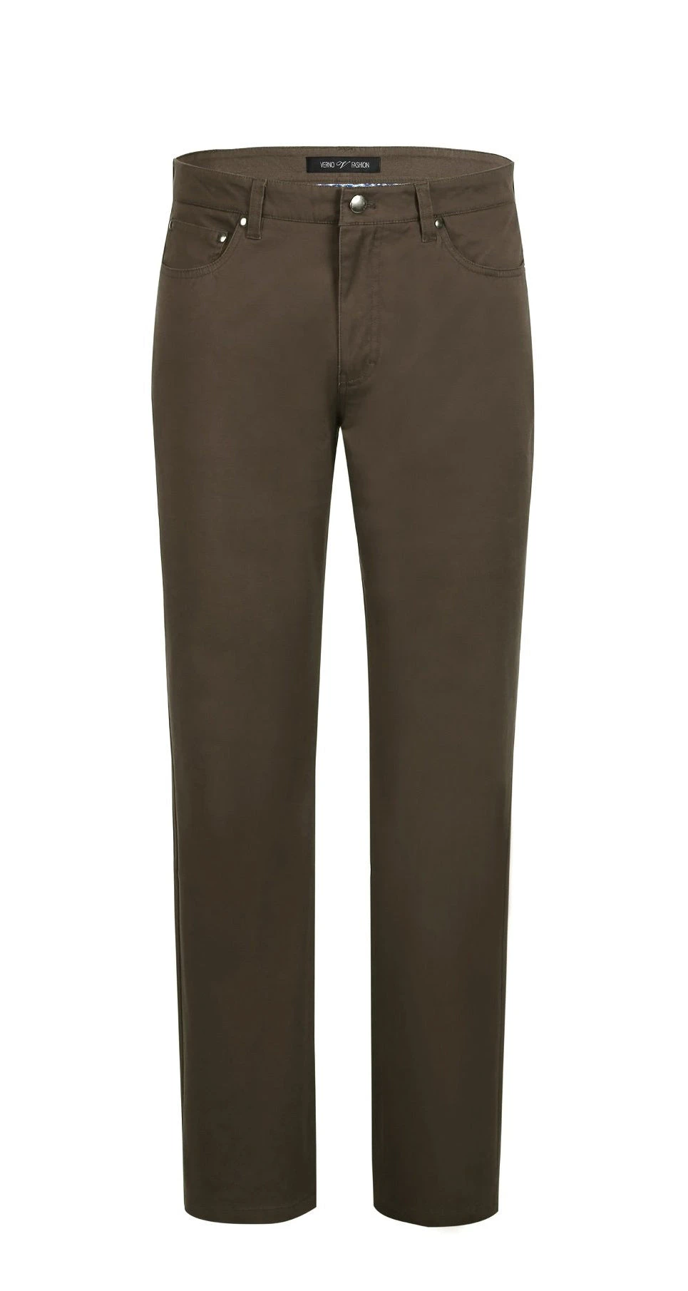 Stretch Cotton Flat Front Pants Straight Legs In Brown 3 Stretch Cotton Flat Front Pants Straight Legs In Brown