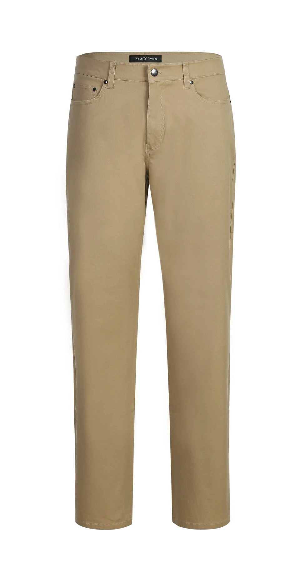 Stretch Cotton Flat Front Pants Straight Legs In Khaki 2 Stretch Cotton Flat Front Pants Straight Legs In Khaki