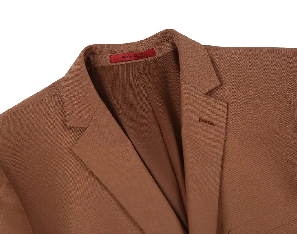 Brown 2-Piece Single Breasted Notch Lapel Slim Fit Dress Suit 5 Brown 2-Piece Single Breasted Notch Lapel Slim Fit Dress Suit - Image 3