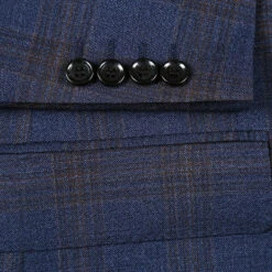 (44L) Classic Regular Fit 3-Piece Wool Stretch Checked Suits In Chocolate -Sapphire Dress Shop 4Z8A9764 1944x 03264b50 42b0 450a aa6f 07f2a2e105ce