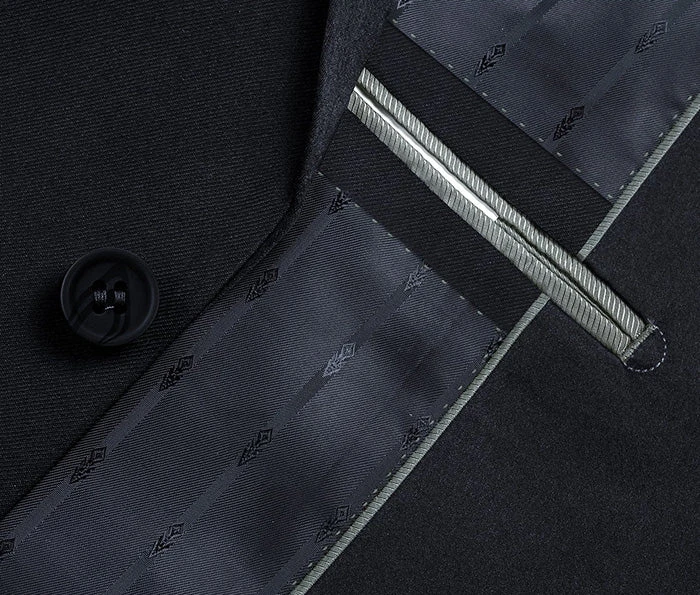 Vanderbilt Collection - Classic 2 Piece Suit 2 Buttons Regular Fit In Dark Navy 7 Vanderbilt Collection - Classic 2 Piece Suit 2 Buttons Regular Fit In Dark Navy - Image 5