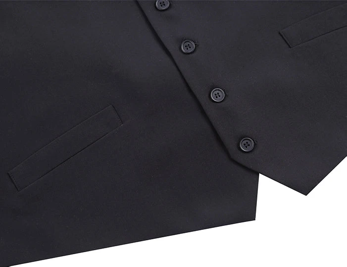 Vanderbilt Collection- Classic Dress Vest 5 Buttons Regular Fit In Dark Navy 6 Vanderbilt Collection- Classic Dress Vest 5 Buttons Regular Fit In Dark Navy - Image 4