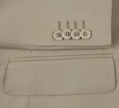 Bevagna Collection - Beige 100% Virgin Wool Regular Fit Pick Stitched 2 Piece Suit -Sapphire Dress Shop 5 s