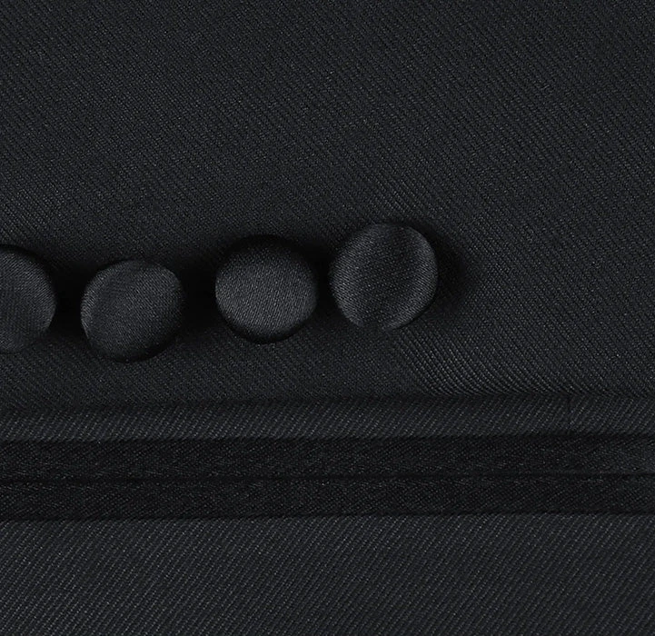 Classic Black Regular Fit 100% Wool Tuxedo Suit 6 Classic Black Regular Fit 100% Wool Tuxedo Suit - Image 4