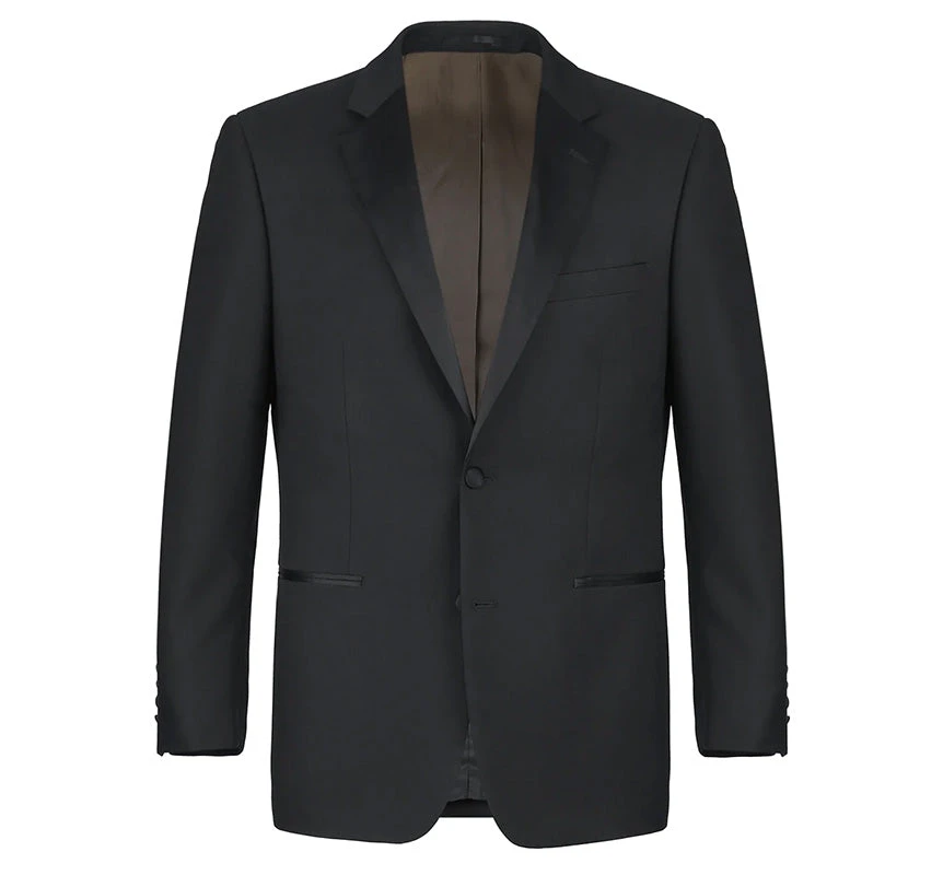 (42R) Classic Black Regular Fit 100% Wool Tuxedo Suit 5 (42R) Classic Black Regular Fit 100% Wool Tuxedo Suit - Image 3