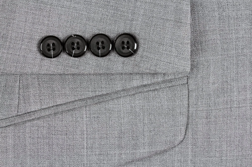 Bevagna Collection - Light Gray 100% Virgin Wool Regular Fit Pick Stitched 2 Piece Suit 7 Bevagna Collection - Light Gray 100% Virgin Wool Regular Fit Pick Stitched 2 Piece Suit - Image 5