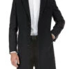 English Laundry Black Fall/Winter Essential Slim Fit Overcoat Wool Blend