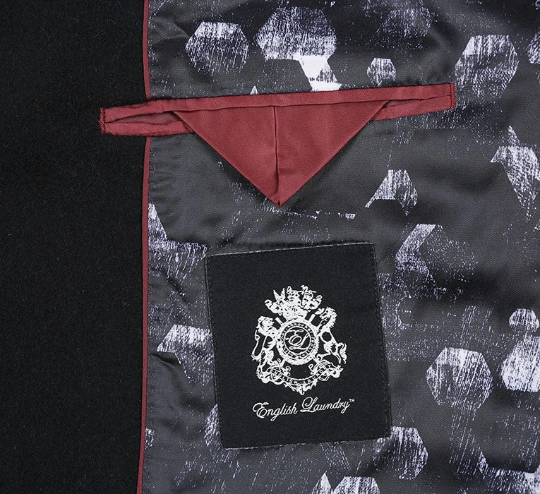 English Laundry Black Fall/Winter Essential Slim Fit Overcoat Wool Blend 7 English Laundry Black Fall/Winter Essential Slim Fit Overcoat Wool Blend - Image 5