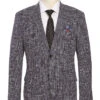 Slim Fit Stretch Wool Linen Blend Tweed Plaid Blazer 2 Slim Fit Stretch Wool Linen Blend Tweed Plaid Blazer -Sapphire Dress Shop 563 3 1