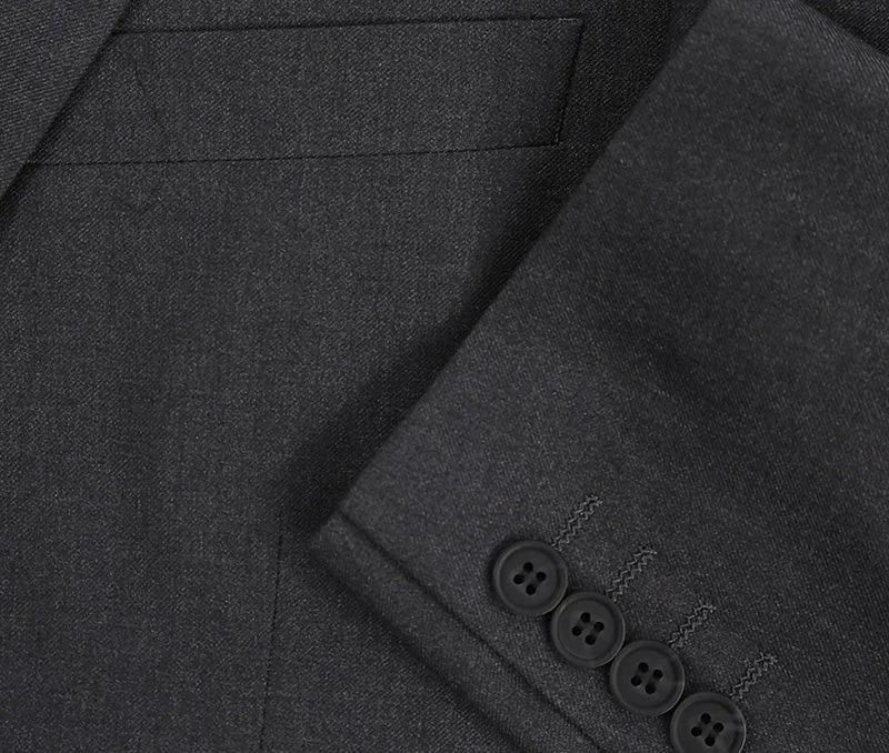 Vanderbilt Collection- Classic 2 Piece Suit 2 Buttons Regular Fit In Charcoal Gray 7 Vanderbilt Collection- Classic 2 Piece Suit 2 Buttons Regular Fit In Charcoal Gray - Image 5