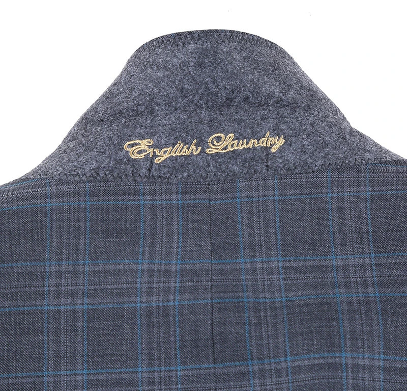English Laundry 2-Piece Gray Plaid Wool Blend Slim Fit Dress Suit 8 English Laundry 2-Piece Gray Plaid Wool Blend Slim Fit Dress Suit - Image 6