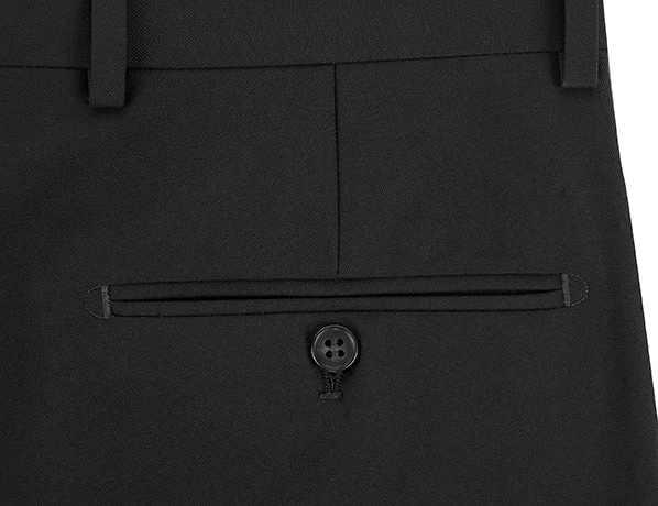 Dress Pants Regular Leg Un-Hemmed Bottoms In Black 5 Dress Pants Regular Leg Un-Hemmed Bottoms In Black - Image 3