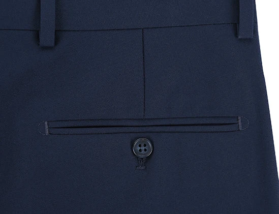 Dress Pants Regular Leg Un-Hemmed Bottoms In Navy 5 Dress Pants Regular Leg Un-Hemmed Bottoms In Navy - Image 3