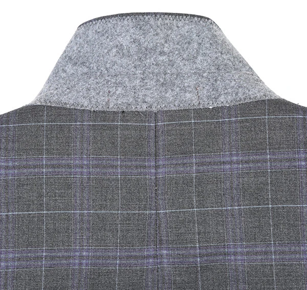 Regular Fit 2 Piece Suit Gray Check 8 Regular Fit 2 Piece Suit Gray Check - Image 6
