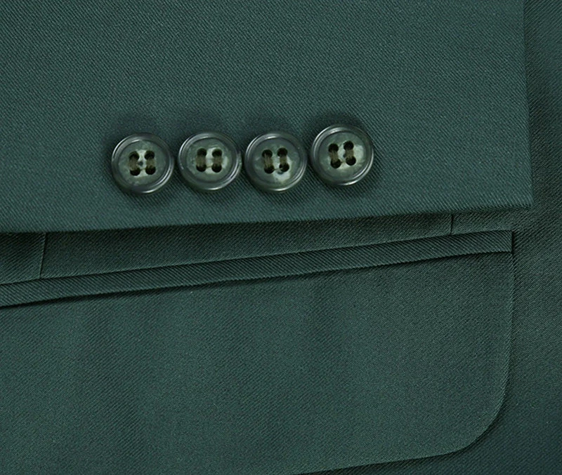 Vanderbilt Collection- Classic 2 Piece Suit 2 Buttons Regular Fit In Green 6 Vanderbilt Collection- Classic 2 Piece Suit 2 Buttons Regular Fit In Green - Image 4