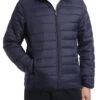 Men's Quilted Puffer Jacket With Detachable Hood In Navy 2 Men's Quilted Puffer Jacket With Detachable Hood In Navy -Sapphire Dress Shop 819 Navy 3 S