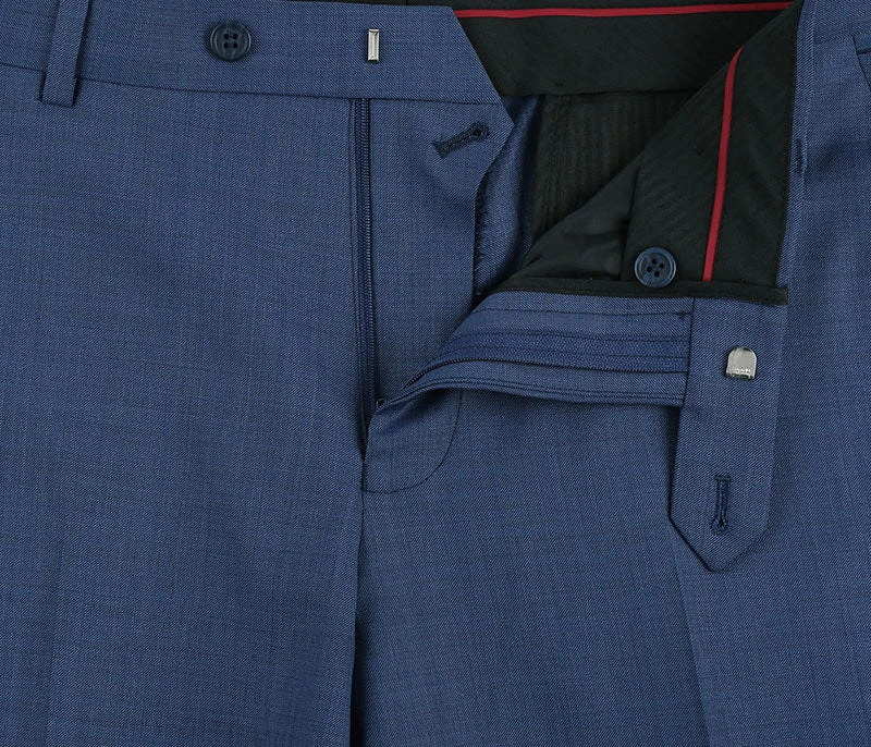 Wool Single Breasted Dress Suit Slim Fit 2 Piece 2 Button In Blue 8 Wool Single Breasted Dress Suit Slim Fit 2 Piece 2 Button In Blue - Image 6