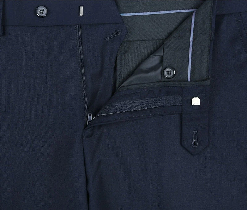 Bevagna Collection - Blue 100% Virgin Wool Regular Fit Pick Stitched 2 Piece Suit 8 Bevagna Collection - Blue 100% Virgin Wool Regular Fit Pick Stitched 2 Piece Suit - Image 6