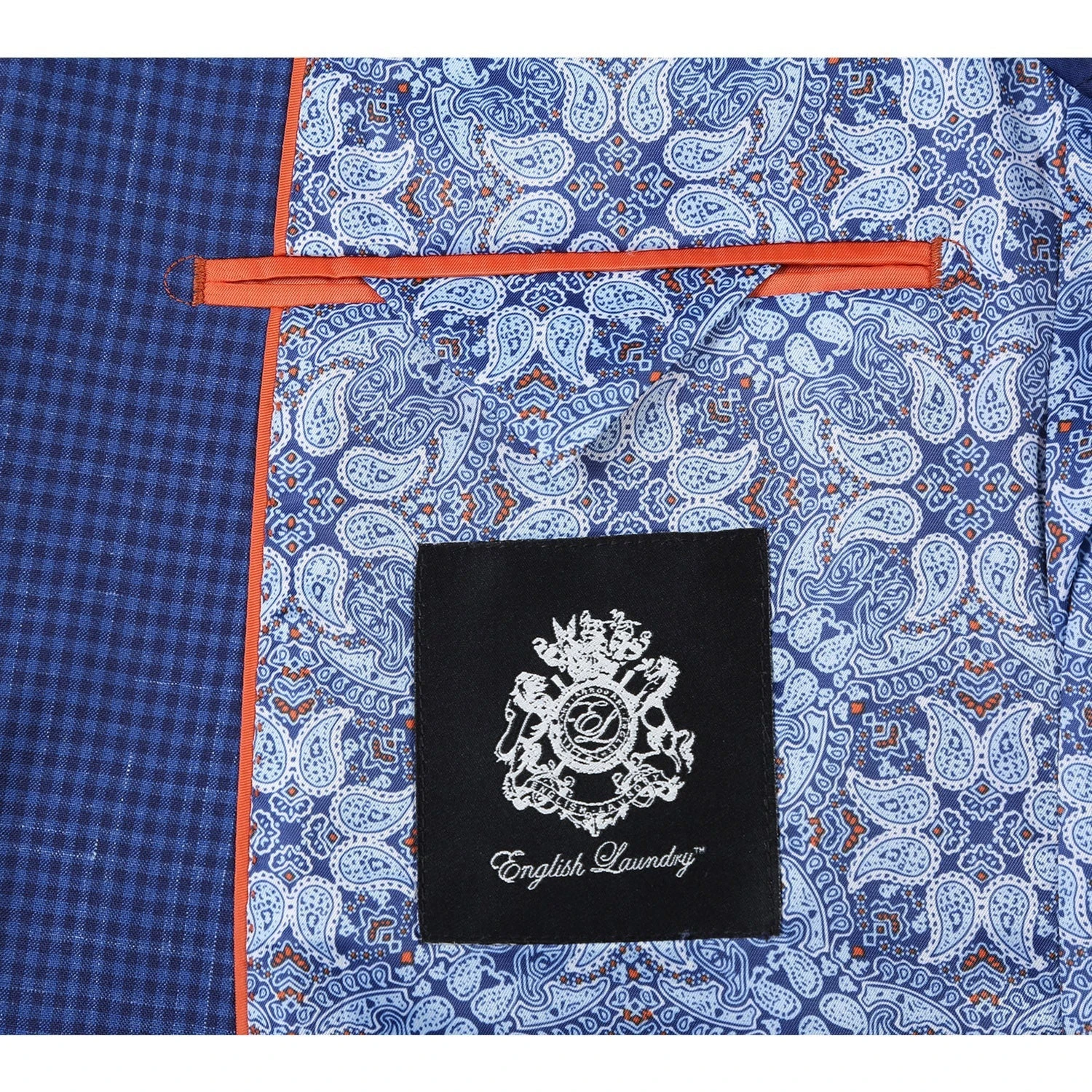 English Laundry 2-Piece Blue Mini-Check Wool Blend Slim Fit Dress Suit 9 English Laundry 2-Piece Blue Mini-Check Wool Blend Slim Fit Dress Suit - Image 7