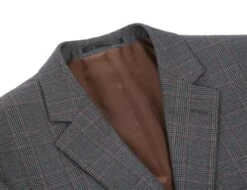 Trevi Collection - 2 Piece Suit 2 Buttons Glen Plaid Regular Fit In Gray -Sapphire Dress Shop 9