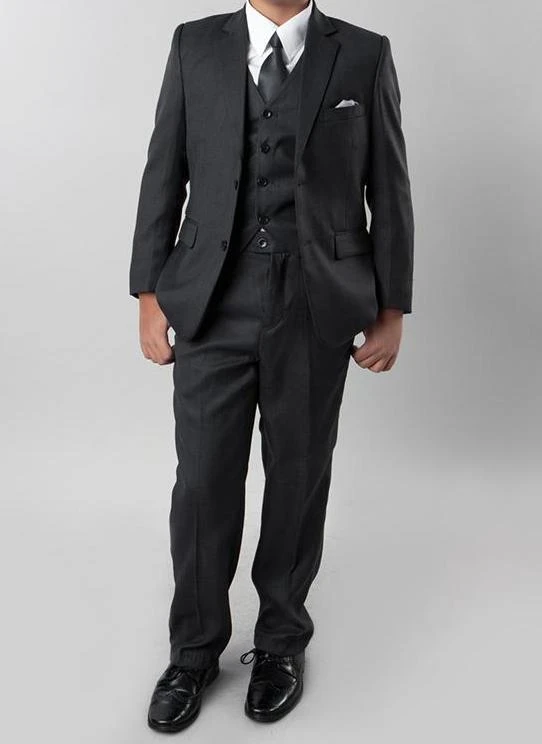 Classic Boy Suit 5 Piece Set Gray 3 Classic Boy Suit 5 Piece Set Gray