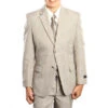 Classic Boy Suit Glen Plaid 5 Piece Set In Tan -Sapphire Dress Shop B388 03 darktan s