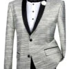 (3XL) Silver Metallic Stripe Slim Fit Jacket 2 Button Shawl Lapel -Sapphire Dress Shop BSF 12 SILVER 2824e2d2 902d 46a6 a966 0588286627e0