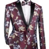 (3XL) Burgundy Slim Fit Blazer Floral Print 1 Button With Peak Lapel -Sapphire Dress Shop BSF 14 BUR 340c1681 acc5 4569 b10c 49250b6625d7