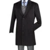 Wool & Cashmere Regular Fit Top Coat 38" Long In Black -Sapphire Dress Shop CL38 BLACK 1