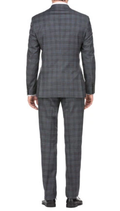English Laundry 2-Piece Gray Plaid Wool Blend Slim Fit Dress Suit 15 English Laundry 2-Piece Gray Plaid Wool Blend Slim Fit Dress Suit -Sapphire Dress Shop EL62 68 095 21