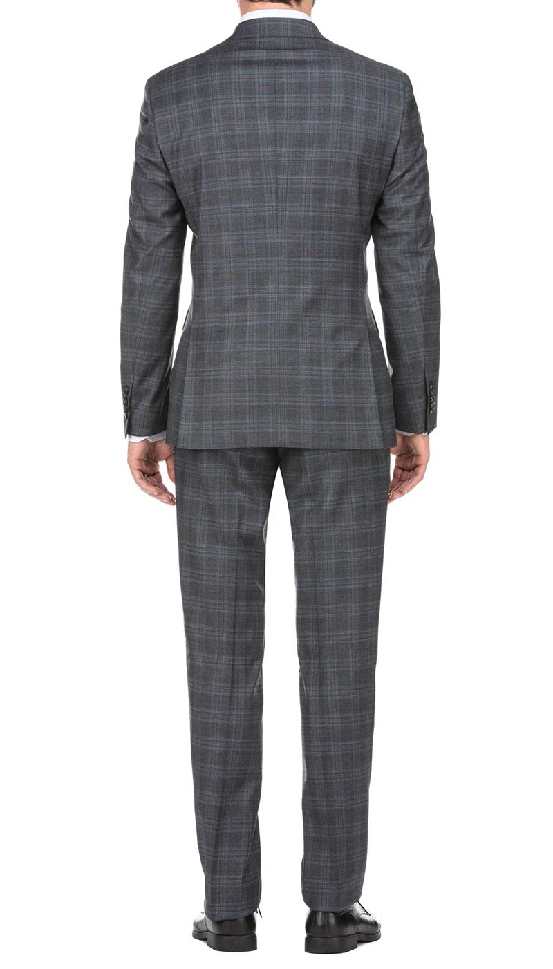 English Laundry 2-Piece Gray Plaid Wool Blend Slim Fit Dress Suit 5 English Laundry 2-Piece Gray Plaid Wool Blend Slim Fit Dress Suit - Image 3