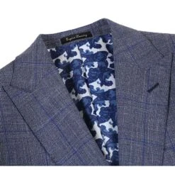 English Laundry 2-Piece Gray With Blue Windowpane Suit Wool Blend 10 English Laundry 2-Piece Gray With Blue Windowpane Suit Wool Blend -Sapphire Dress Shop EL72 52 400 2