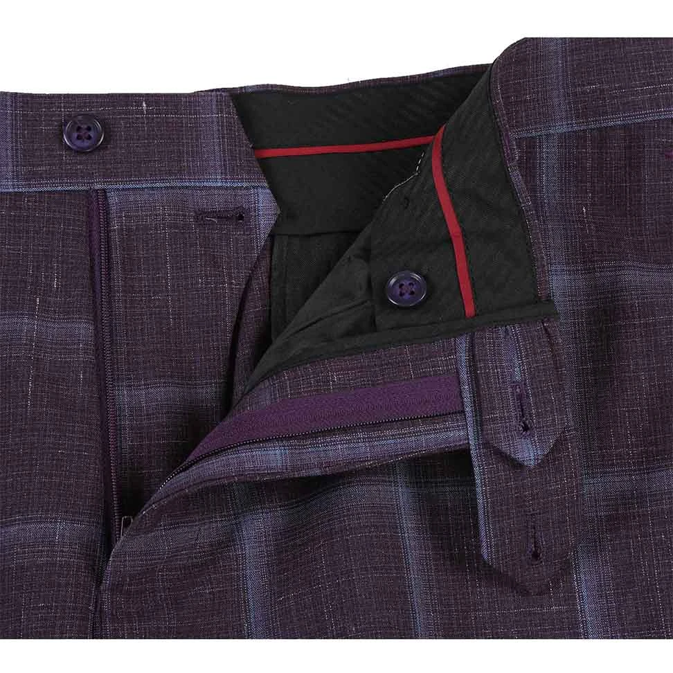 English Laundry 2-Piece Purple Window Pane Check Suit Wool Blend 7 English Laundry 2-Piece Purple Window Pane Check Suit Wool Blend - Image 5