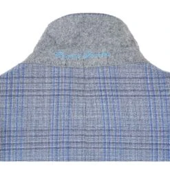 English Laundry 2-Piece Light Gray With Blue Check Suit Wool Blend 9 English Laundry 2-Piece Light Gray With Blue Check Suit Wool Blend -Sapphire Dress Shop EL72 68 401 2