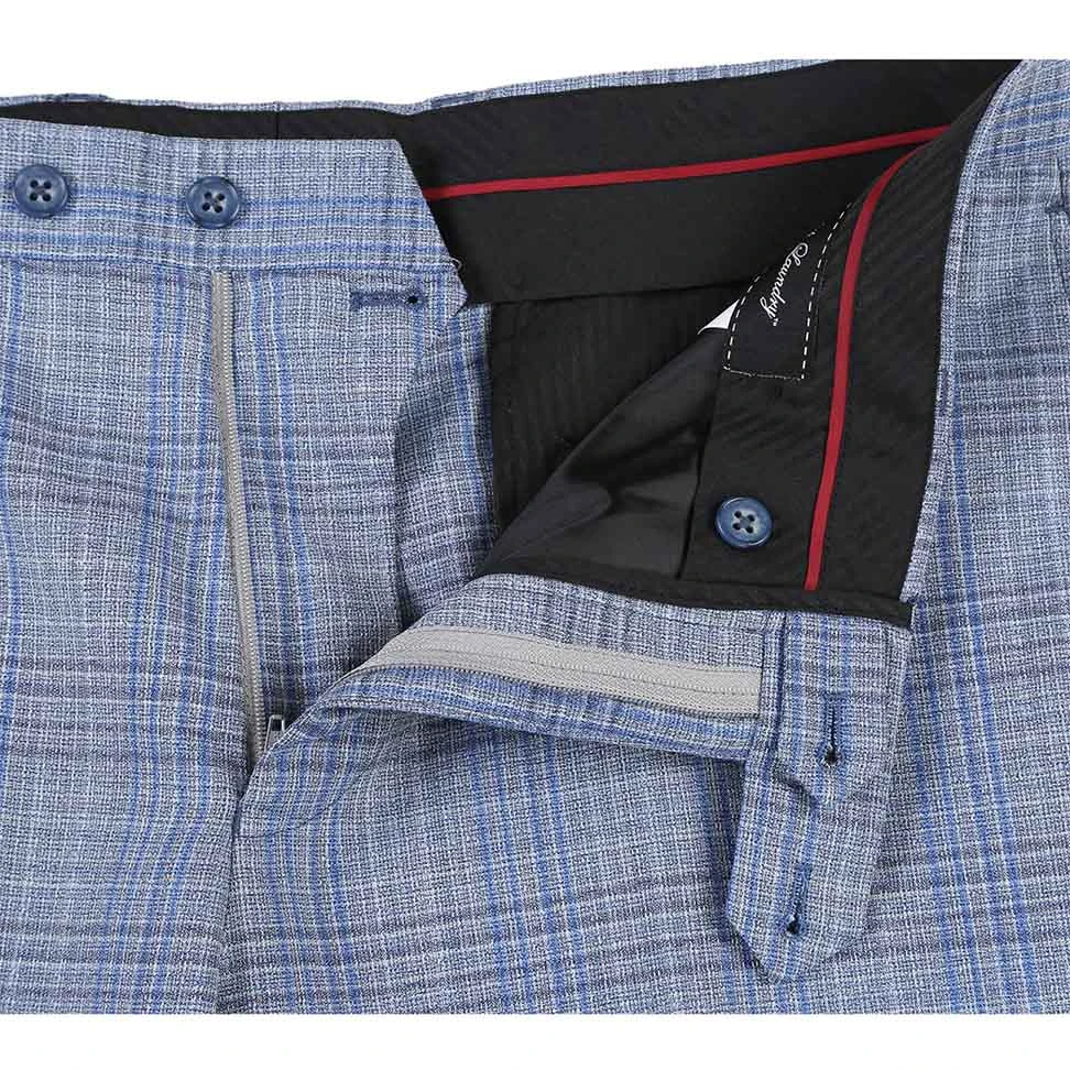 English Laundry 2-Piece Light Gray With Blue Check Suit Wool Blend 7 English Laundry 2-Piece Light Gray With Blue Check Suit Wool Blend - Image 5